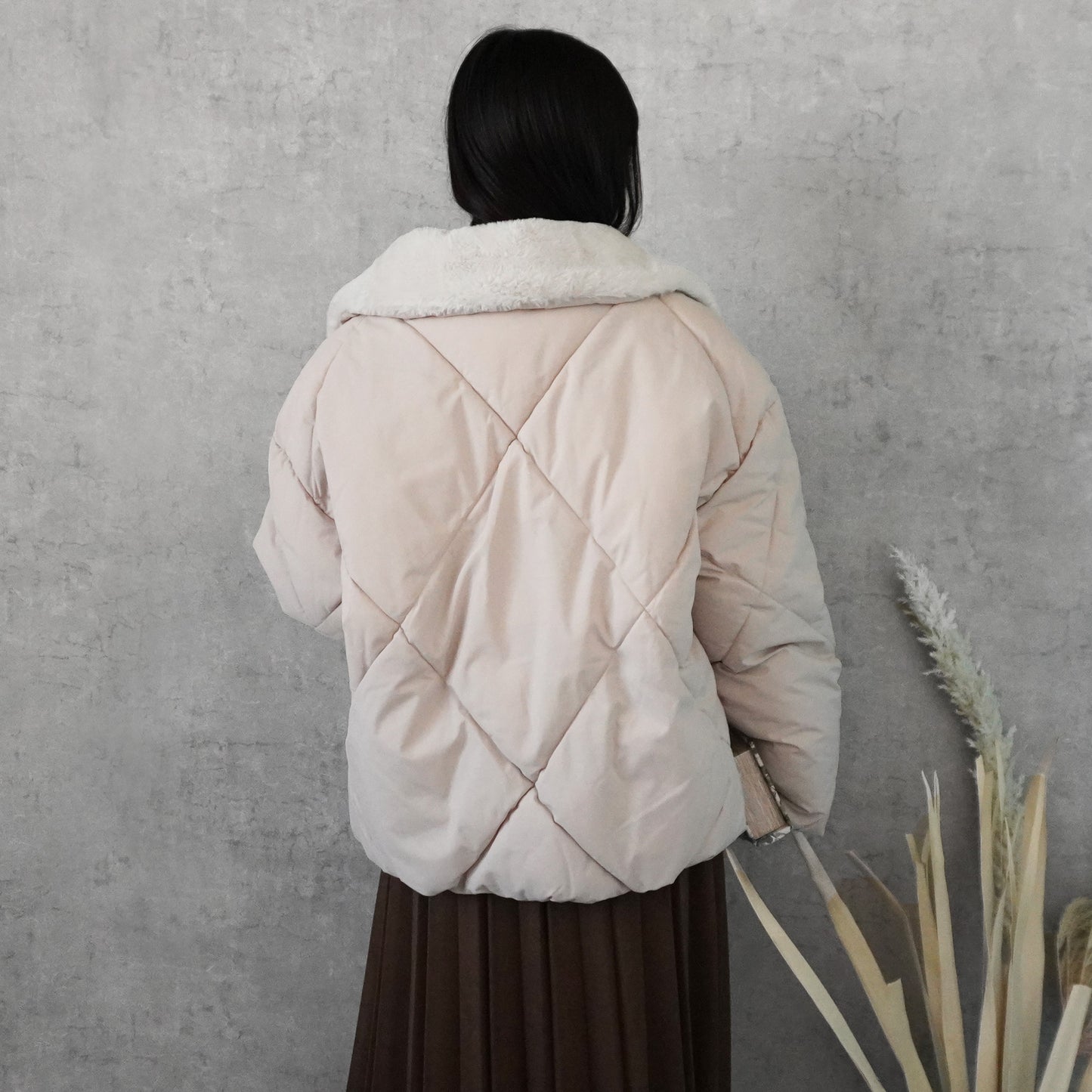 2wayカラーファーキルトブルゾン