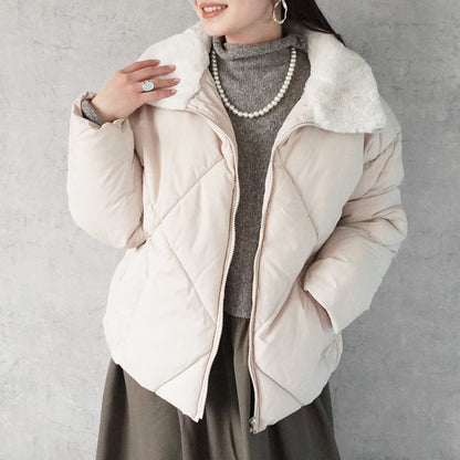 2wayカラーファーキルトブルゾン