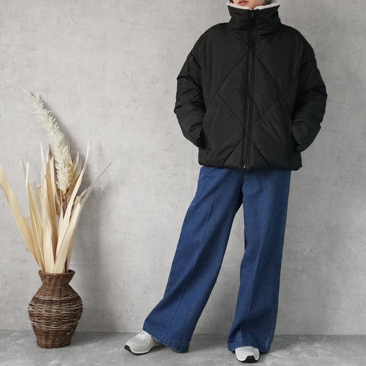 2wayカラーファーキルトブルゾン