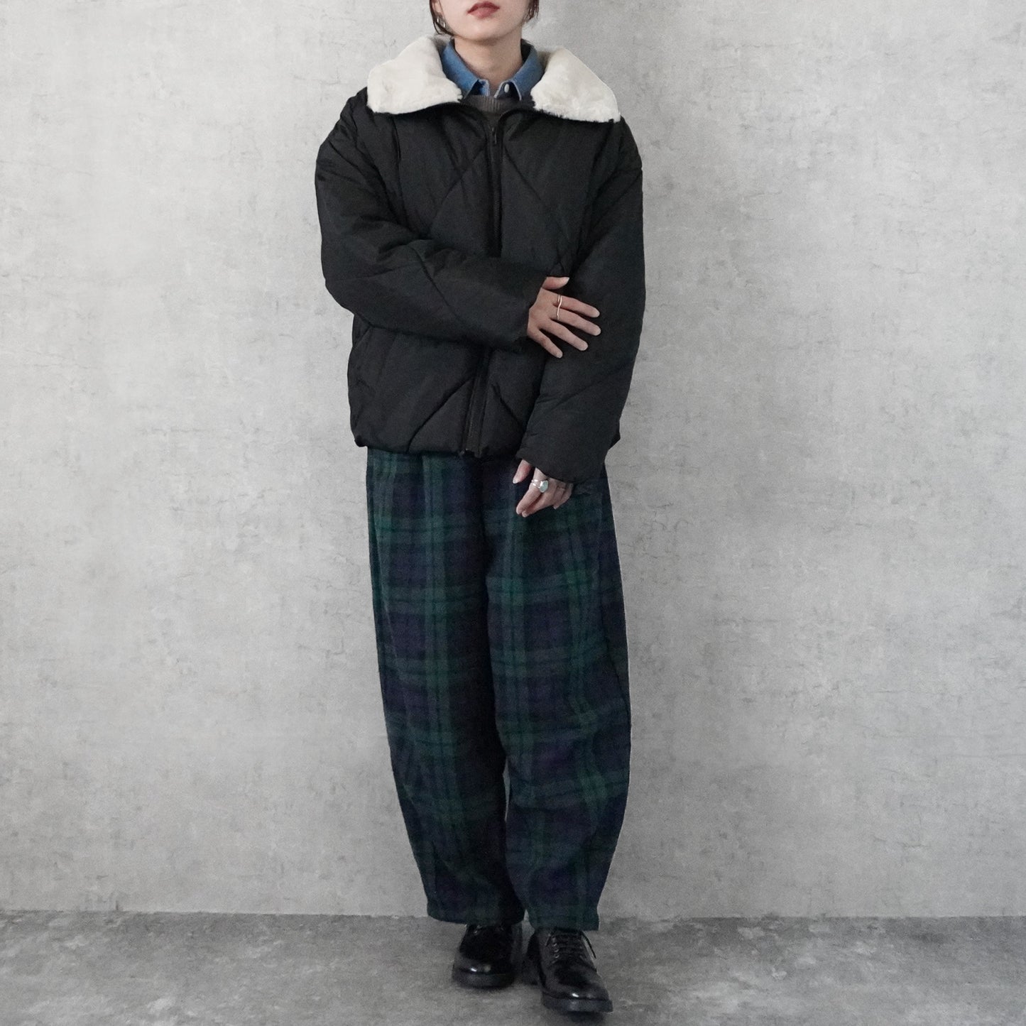 2wayカラーファーキルトブルゾン