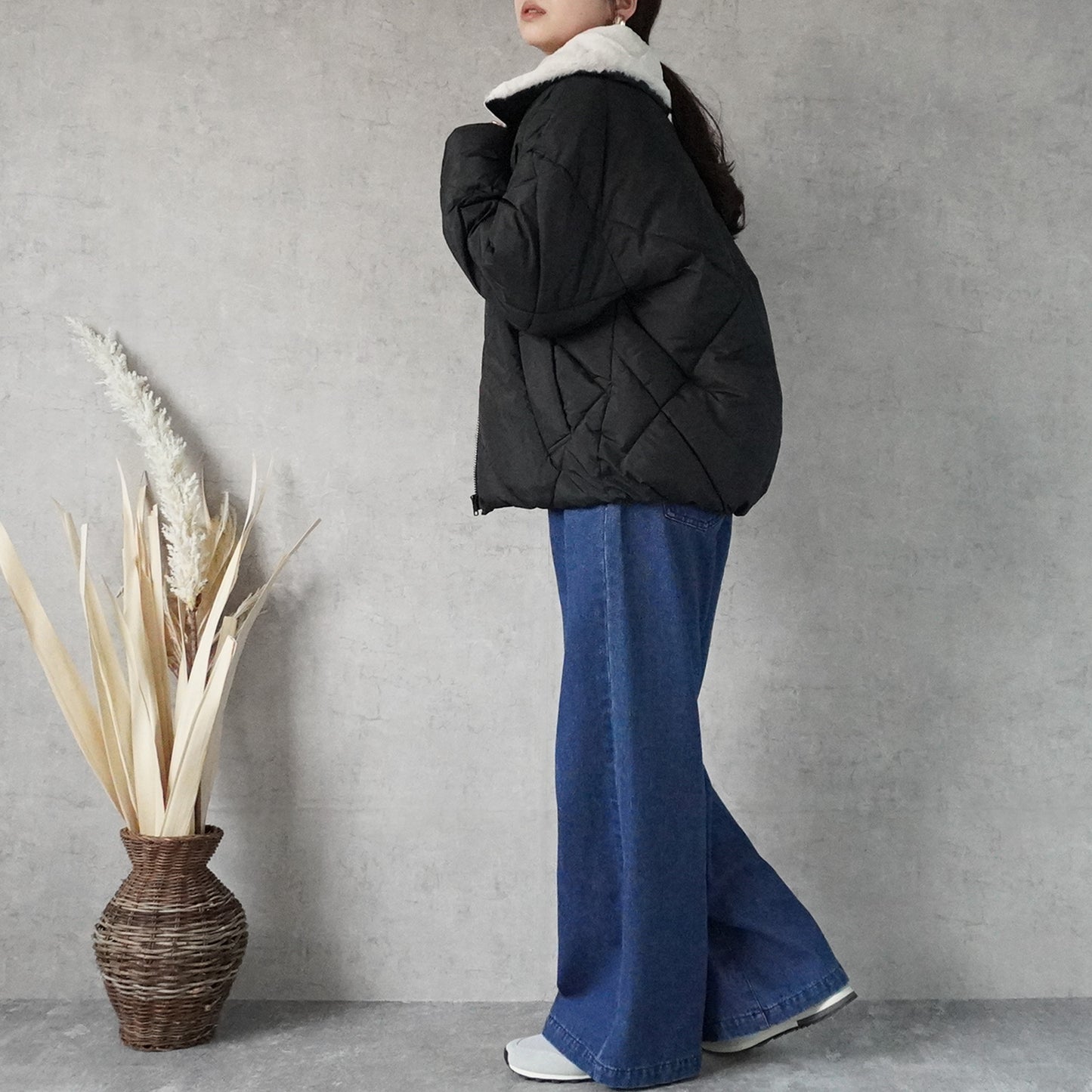 2wayカラーファーキルトブルゾン