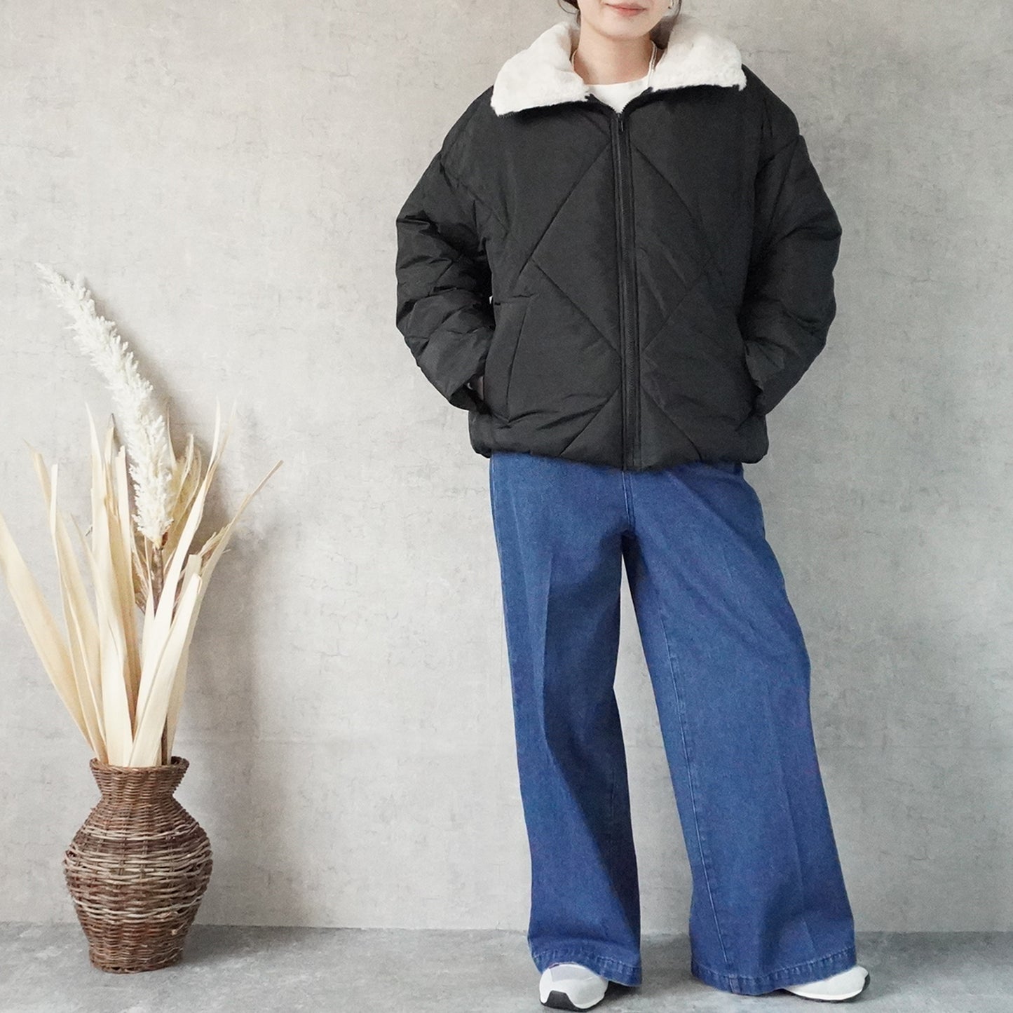 2wayカラーファーキルトブルゾン