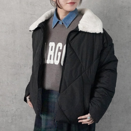 2wayカラーファーキルトブルゾン