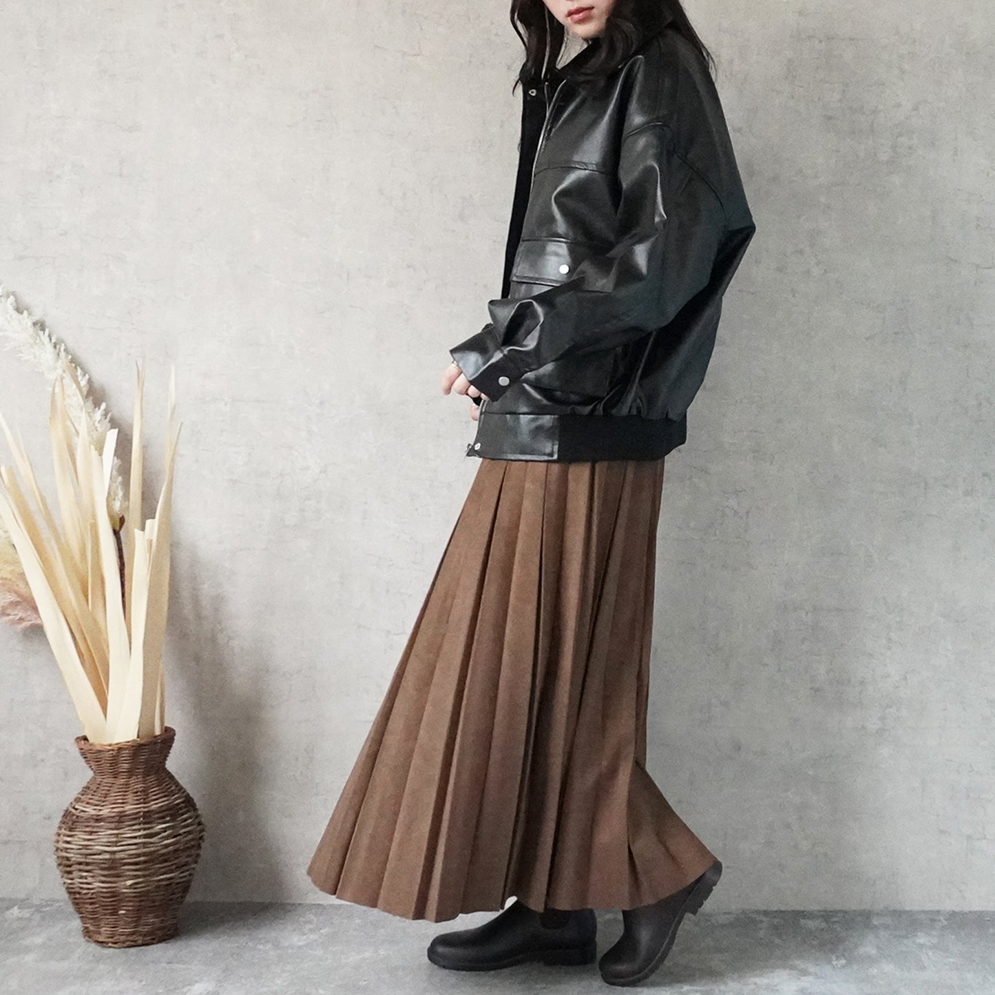 ファーティペットレザーブルゾン