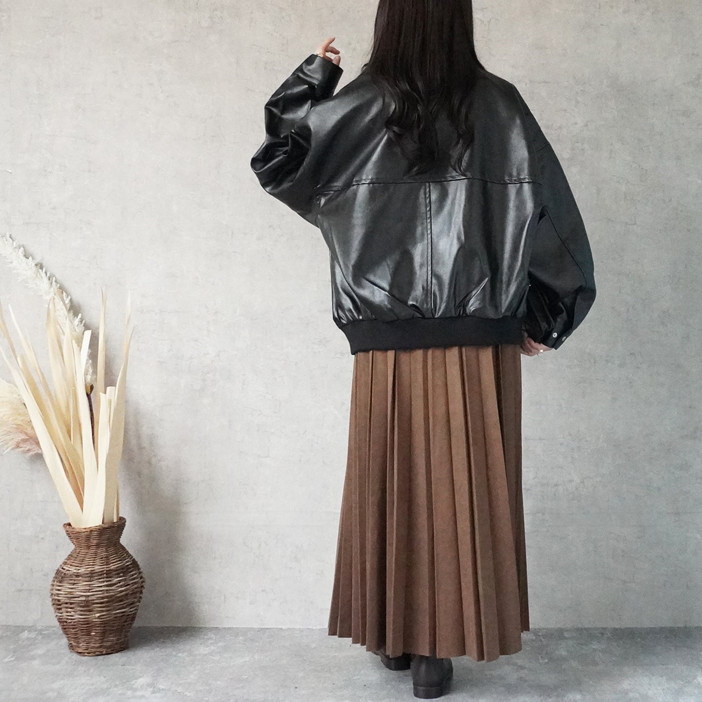 ファーティペットレザーブルゾン