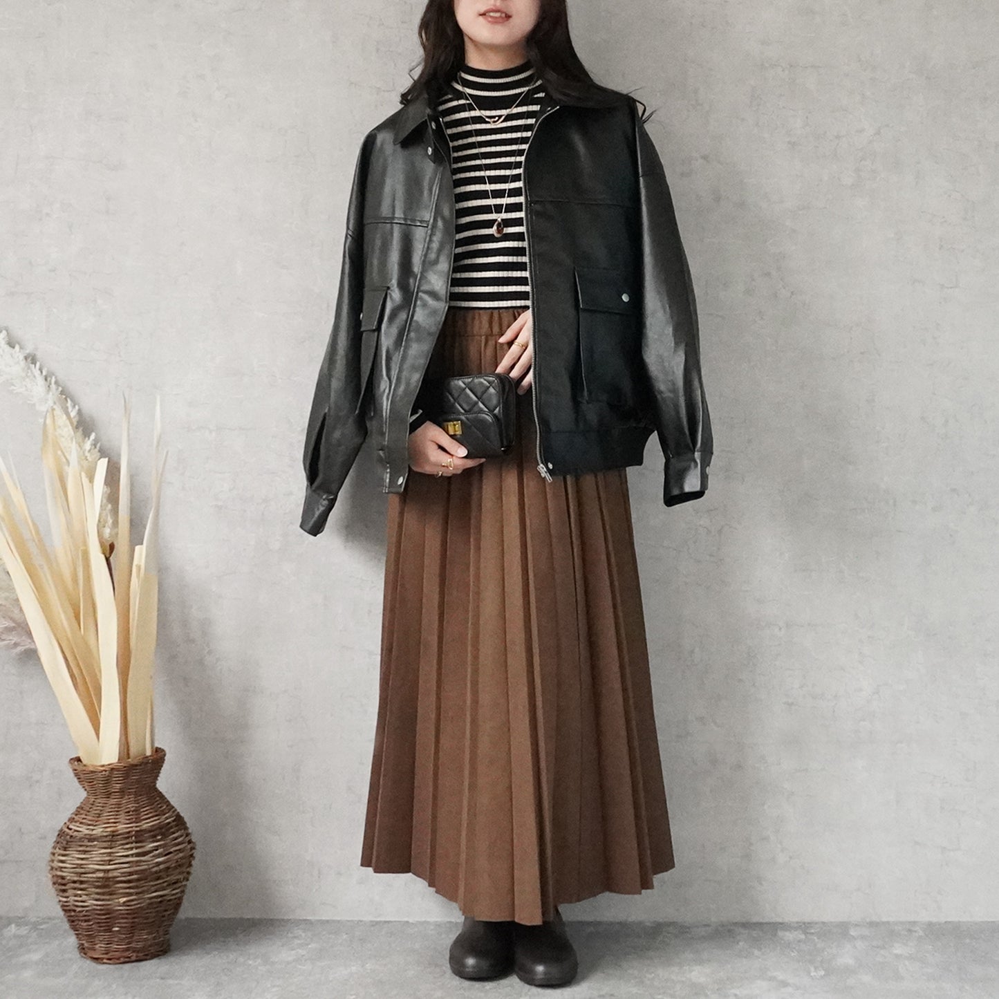 ファーティペットレザーブルゾン