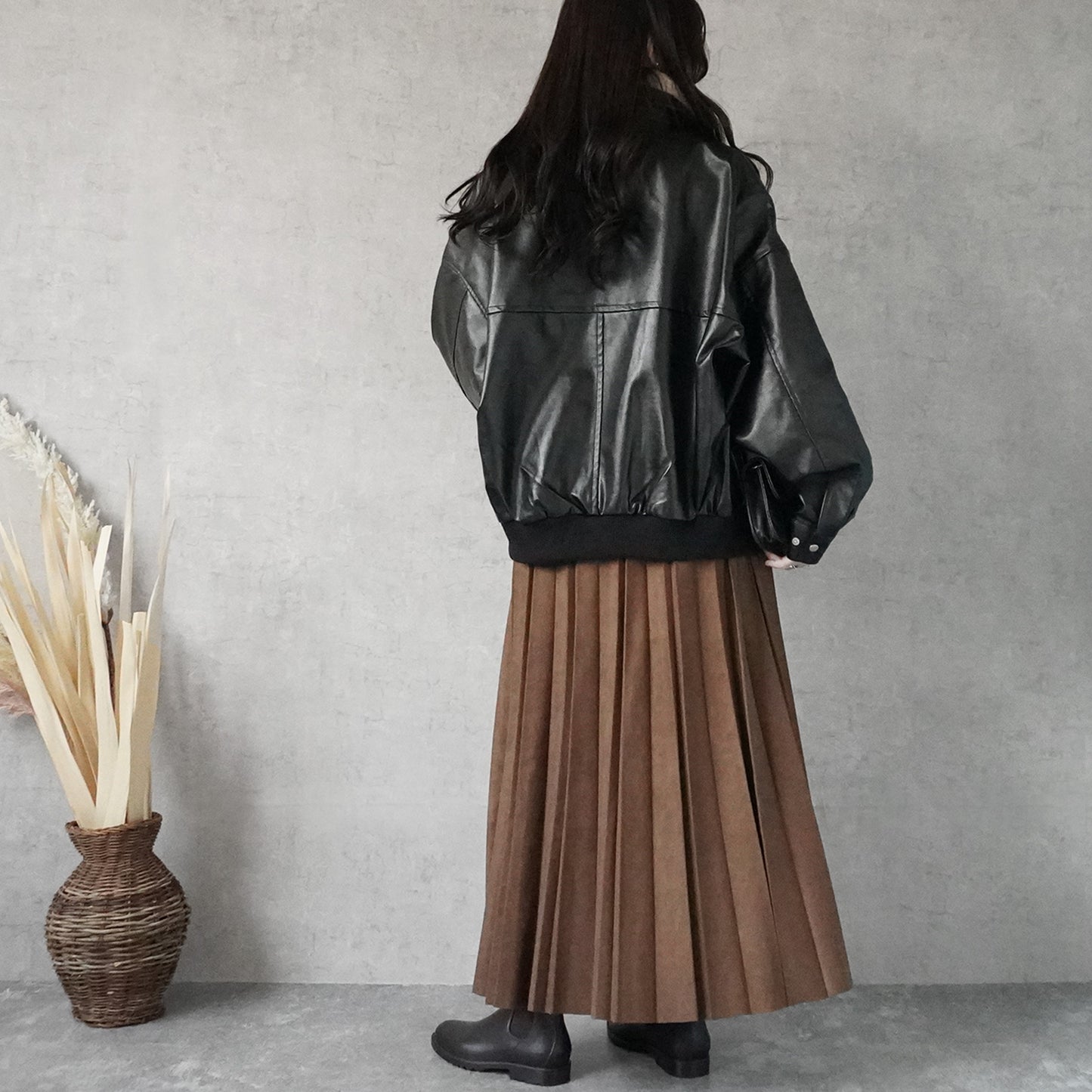 ファーティペットレザーブルゾン