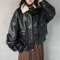 ファーティペットレザーブルゾン