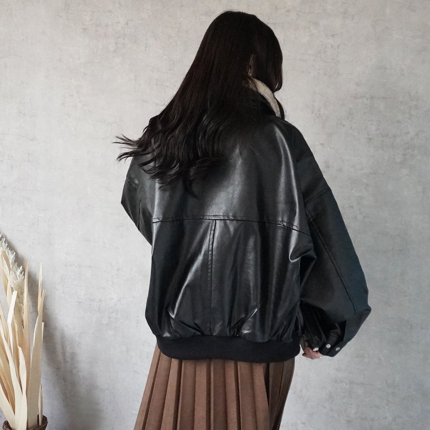 ファーティペットレザーブルゾン