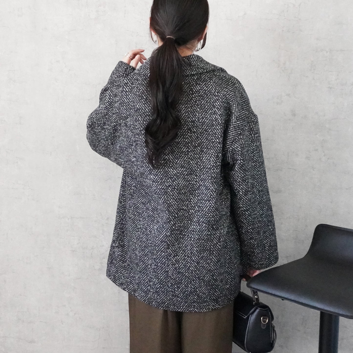 ヘリンボーンダブルテーラードジャケット