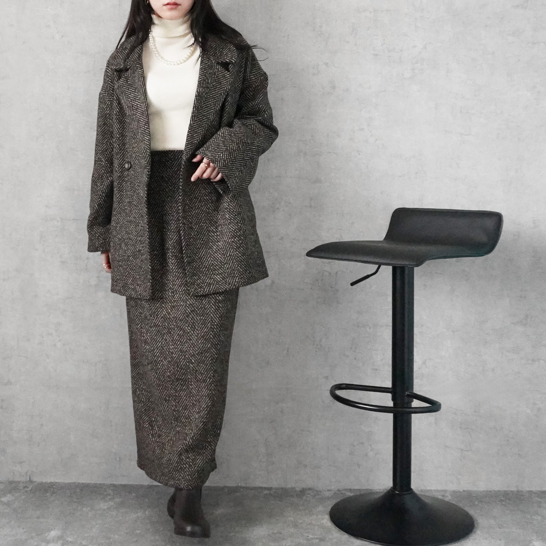 ヘリンボーンダブルテーラードジャケット/ セレクトリベリー – SELECT