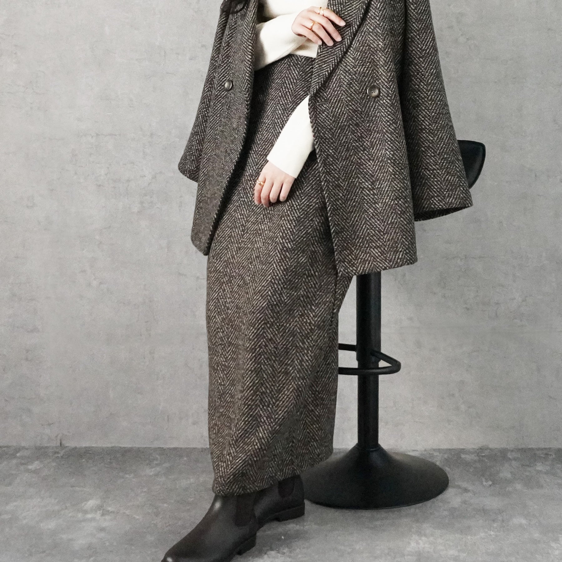 ヘリンボーンダブルテーラードジャケット/ セレクトリベリー – SELECT