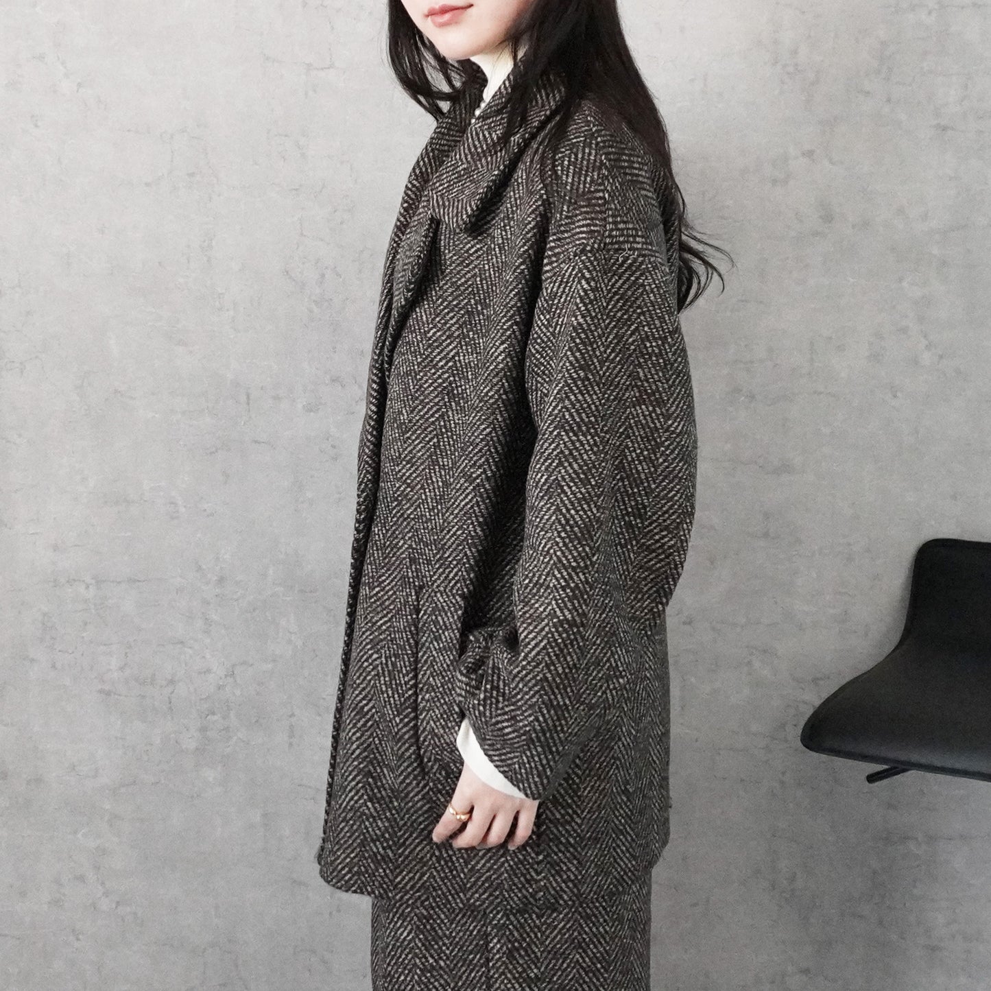 ヘリンボーンダブルテーラードジャケット