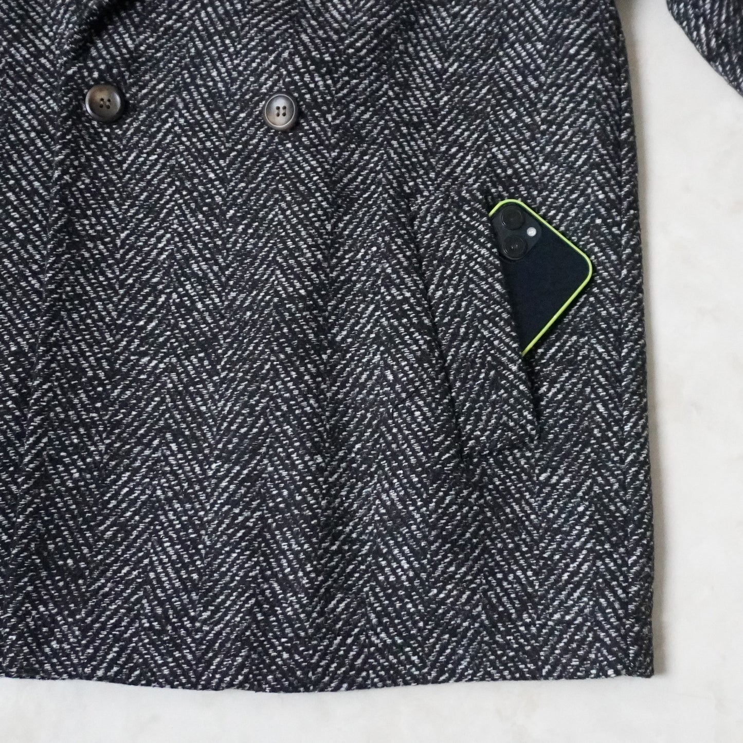 ヘリンボーンダブルテーラードジャケット