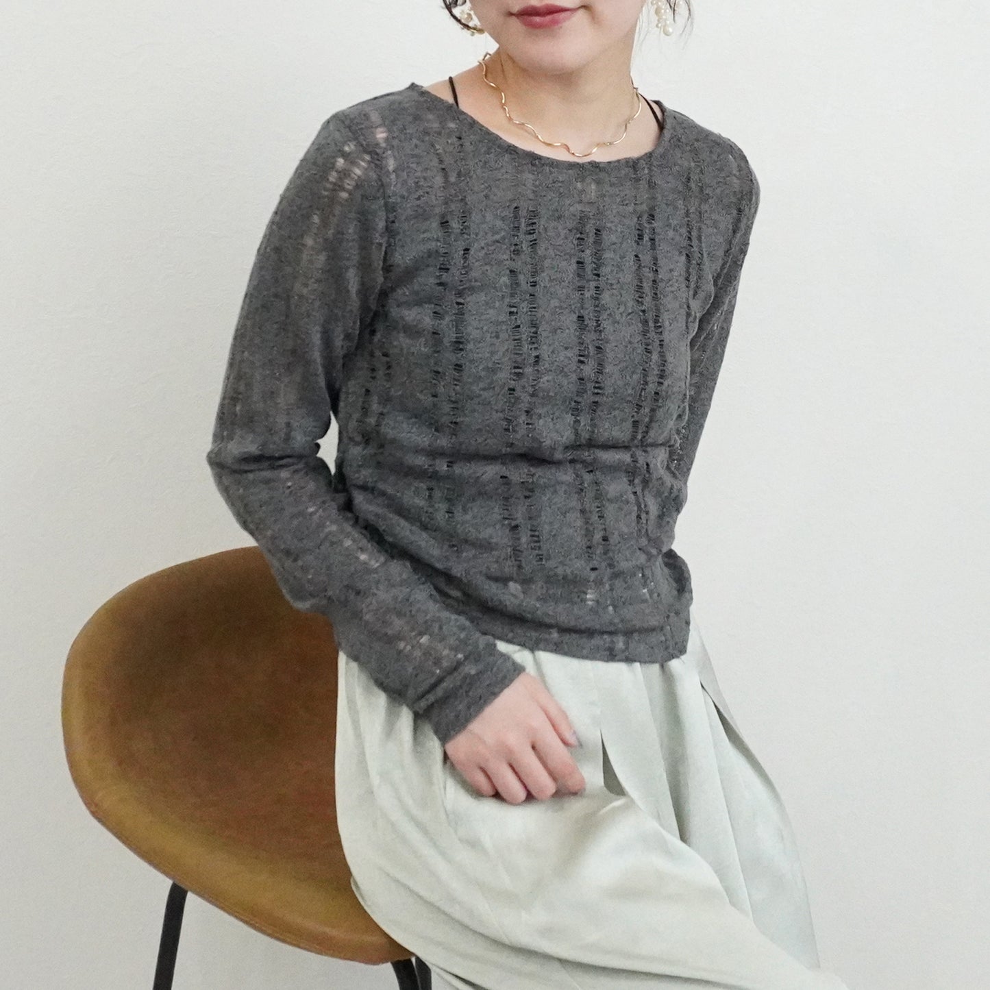 ダメージシアーニットソー