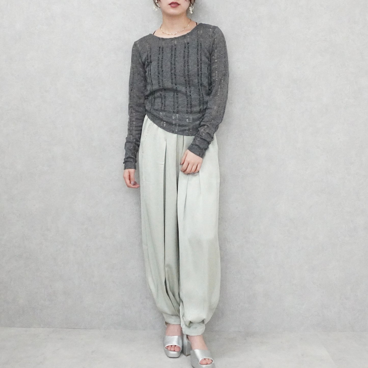 ダメージシアーニットソー