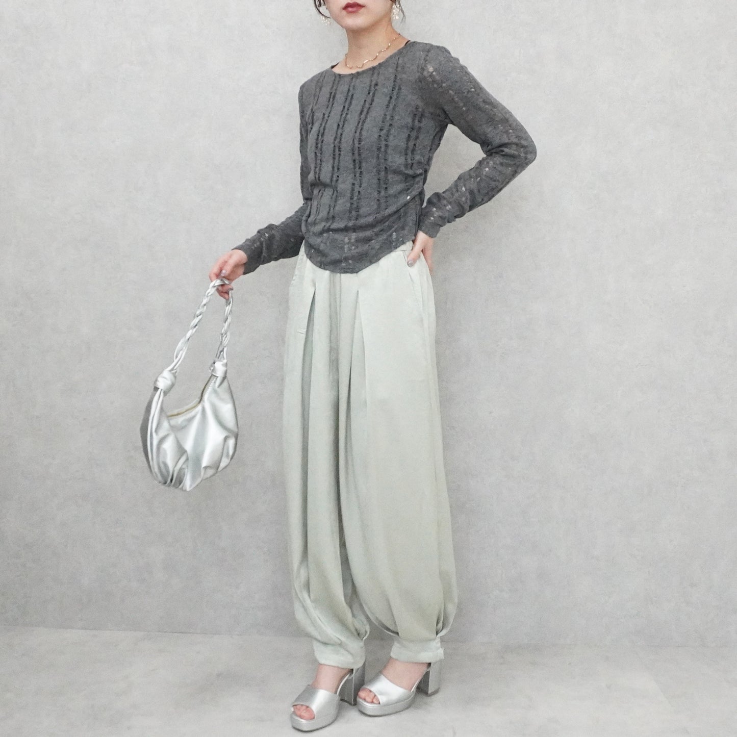 ダメージシアーニットソー