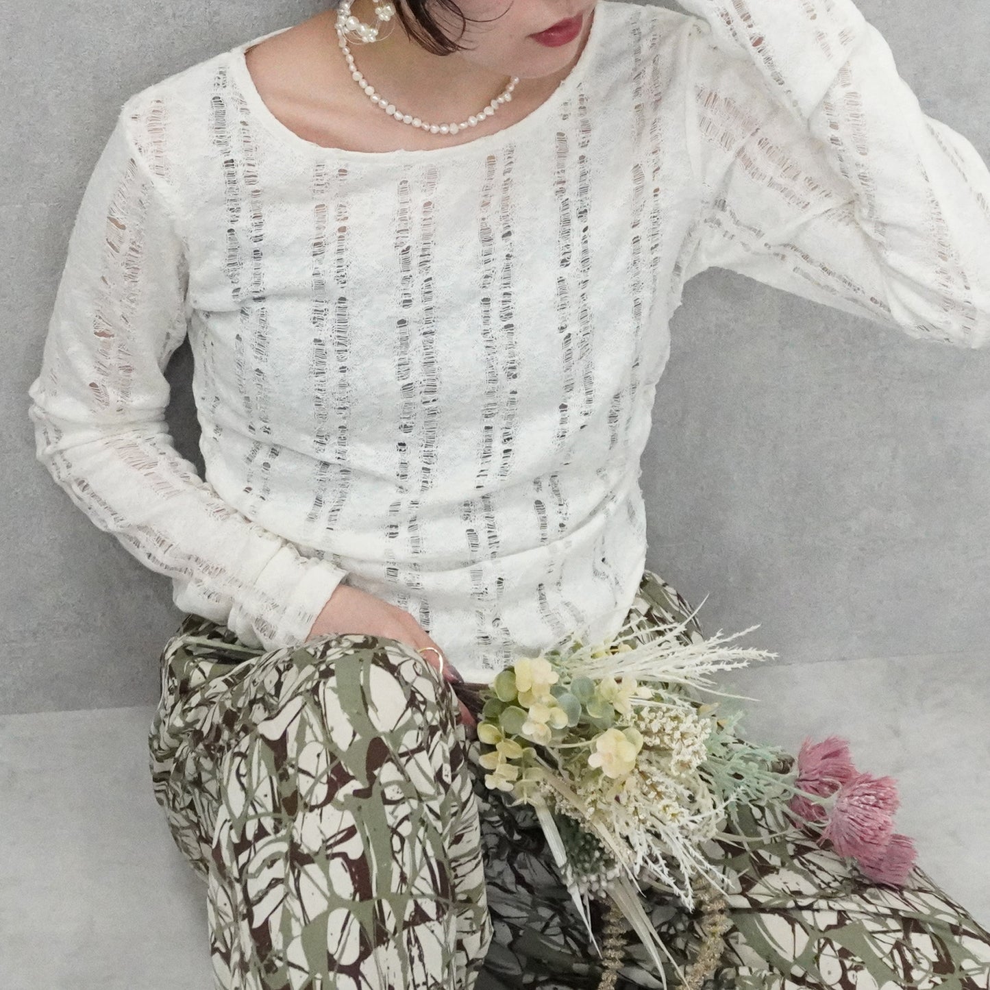 ダメージシアーニットソー