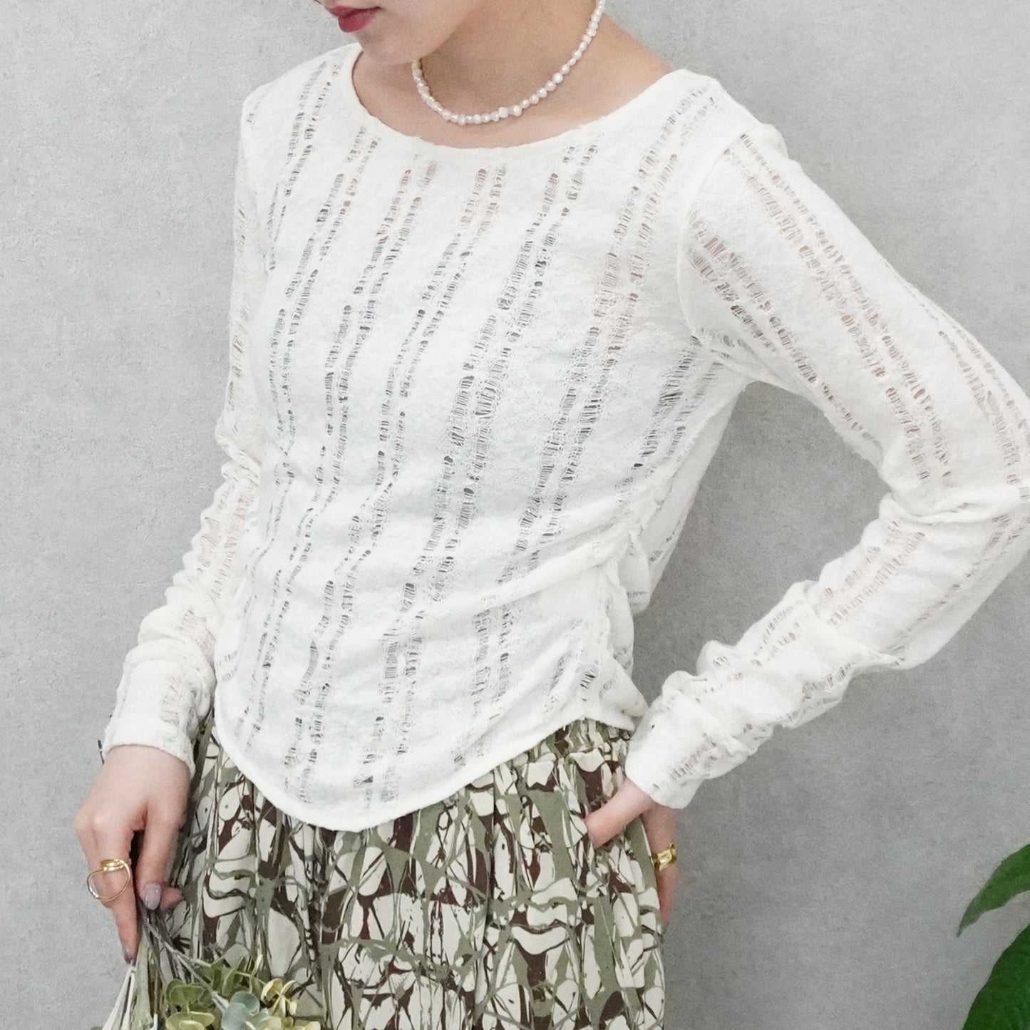 ダメージシアーニットソー