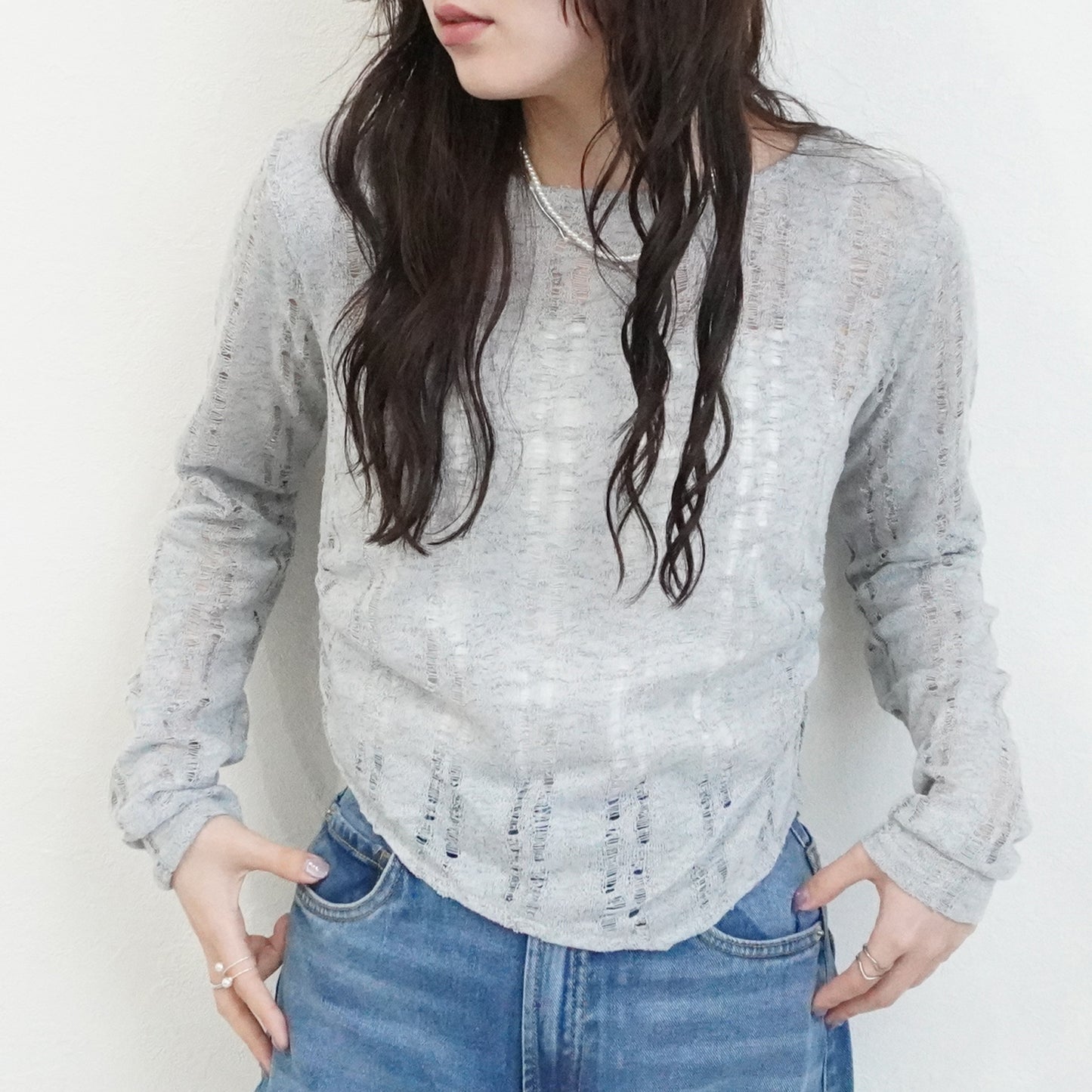 ダメージシアーニットソー