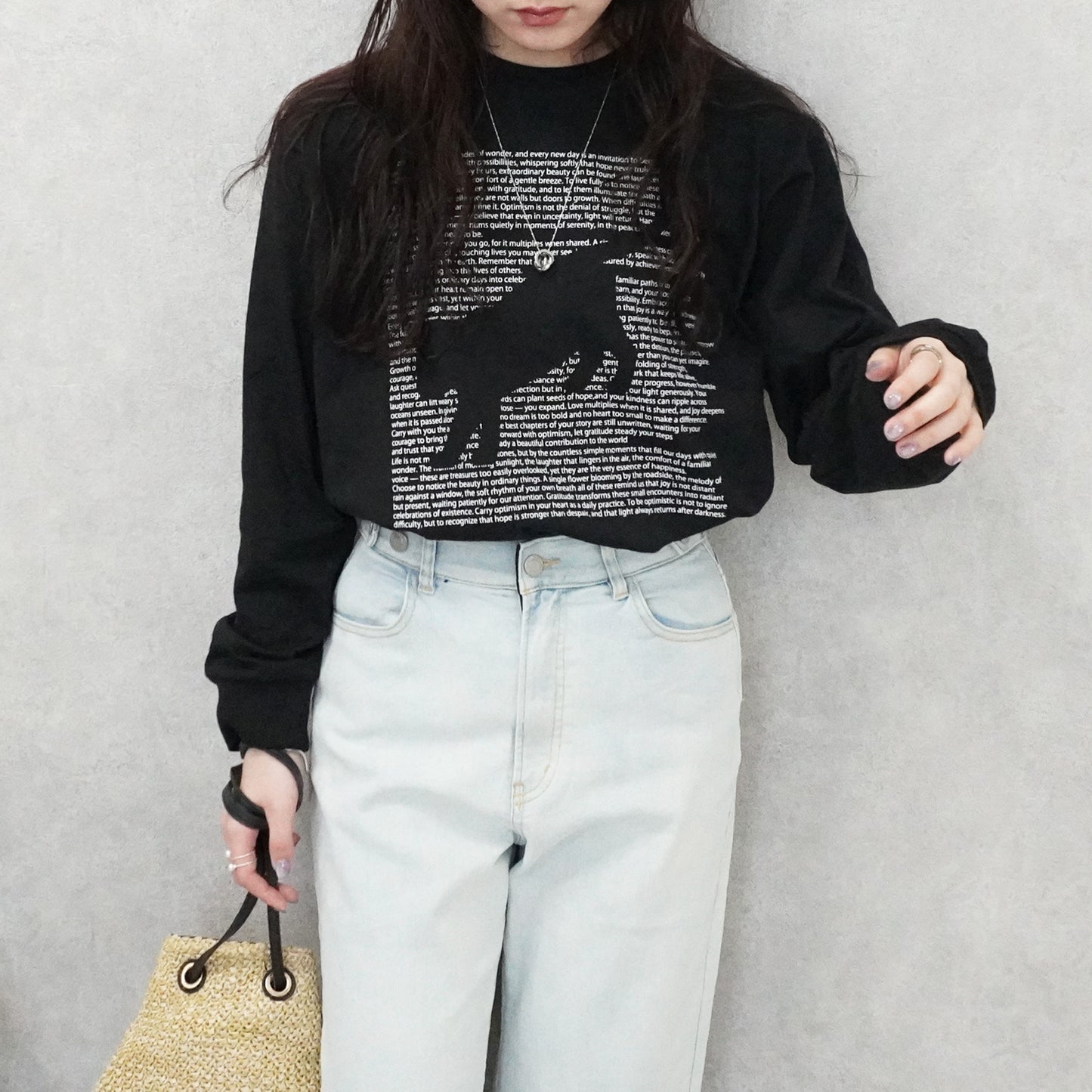 天竺ロゴネコプリントTシャツ