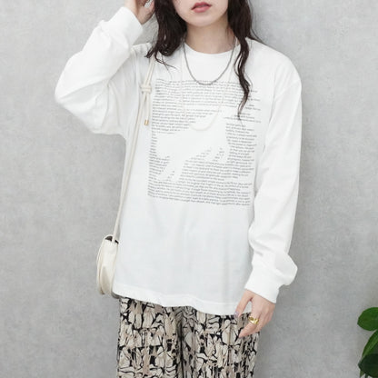 天竺ロゴネコプリントTシャツ