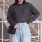 シアーボーダーリラックス長袖Tシャツ【予約】