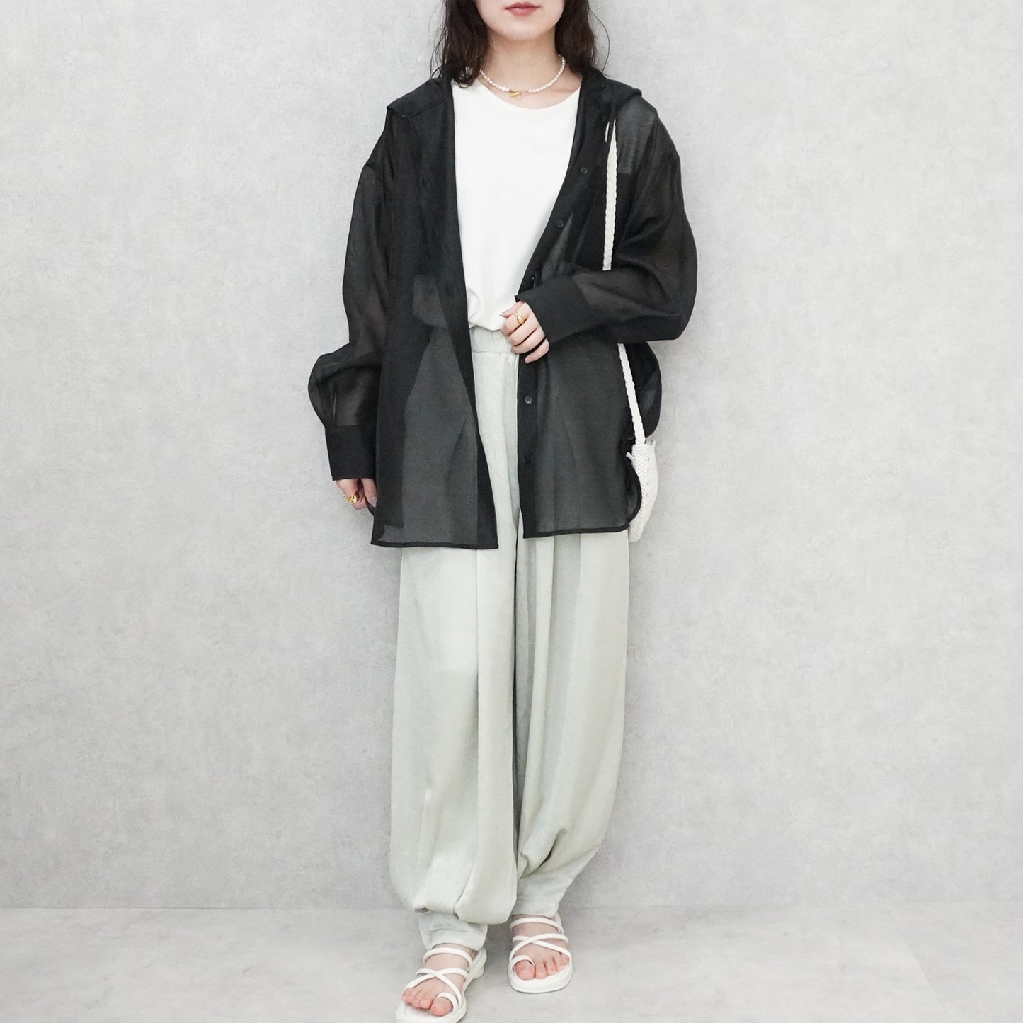 長袖シアーフードシャツ【予約】