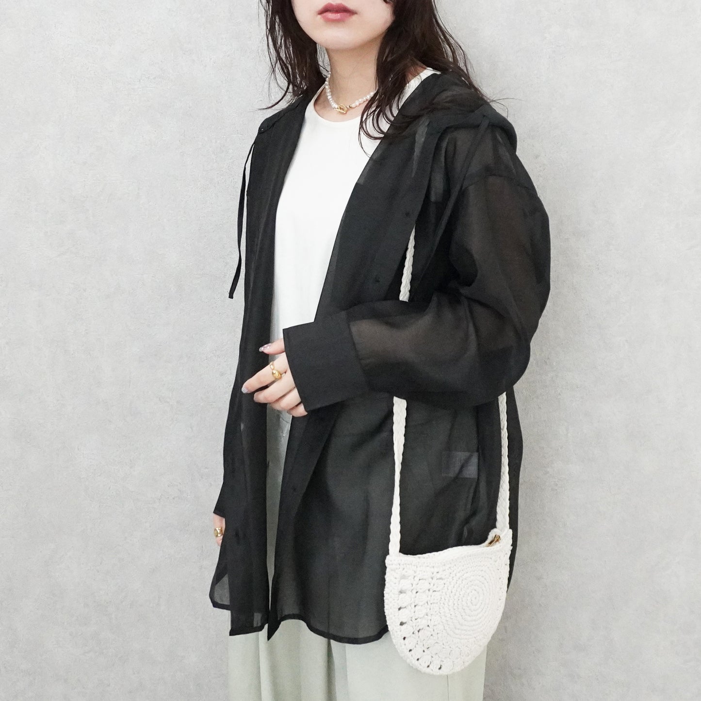 長袖シアーフードシャツ【予約】