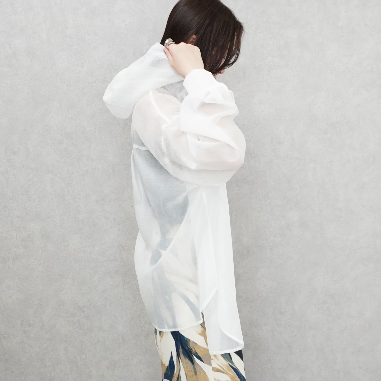 長袖シアーフードシャツ【予約】