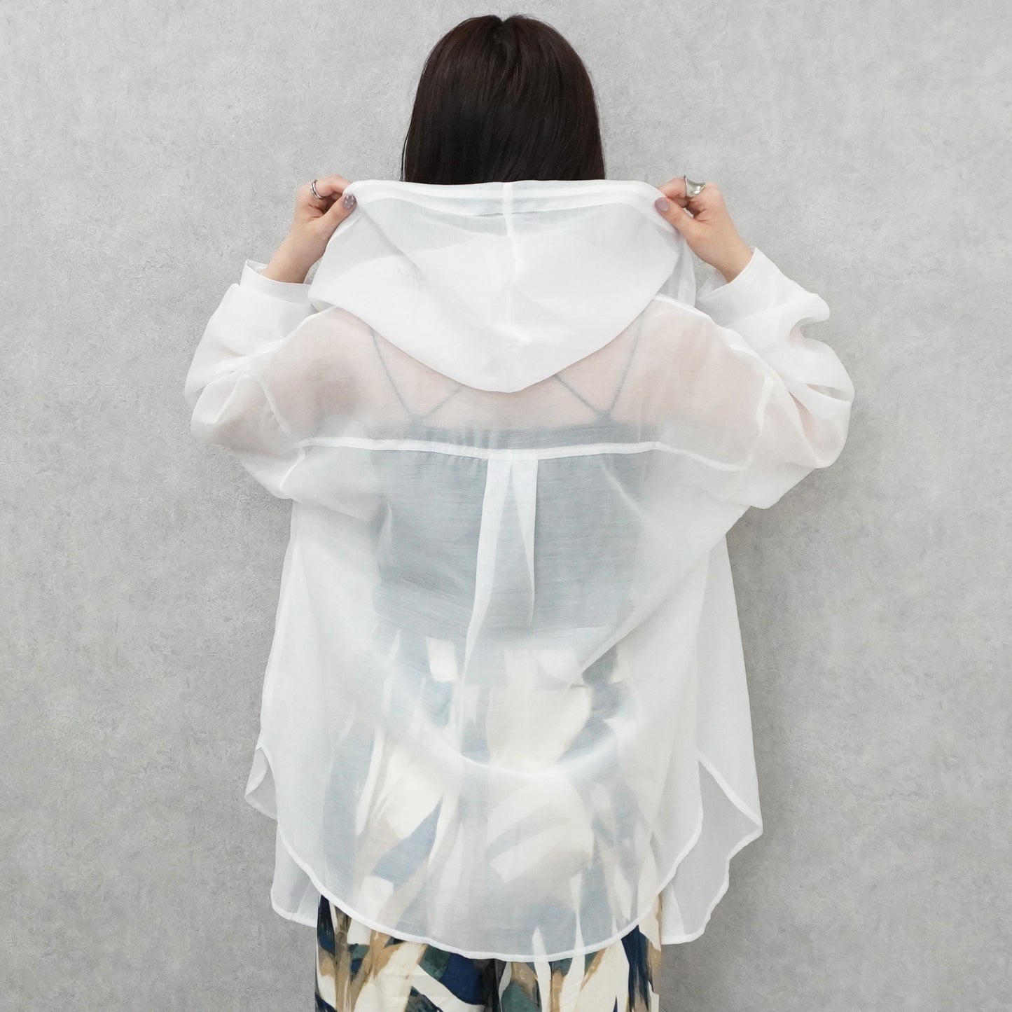 長袖シアーフードシャツ【予約】