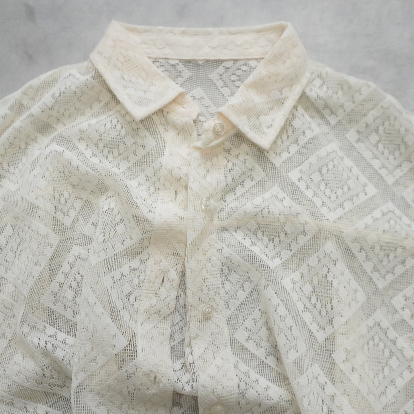 ダイヤ柄レースシャツ【予約】