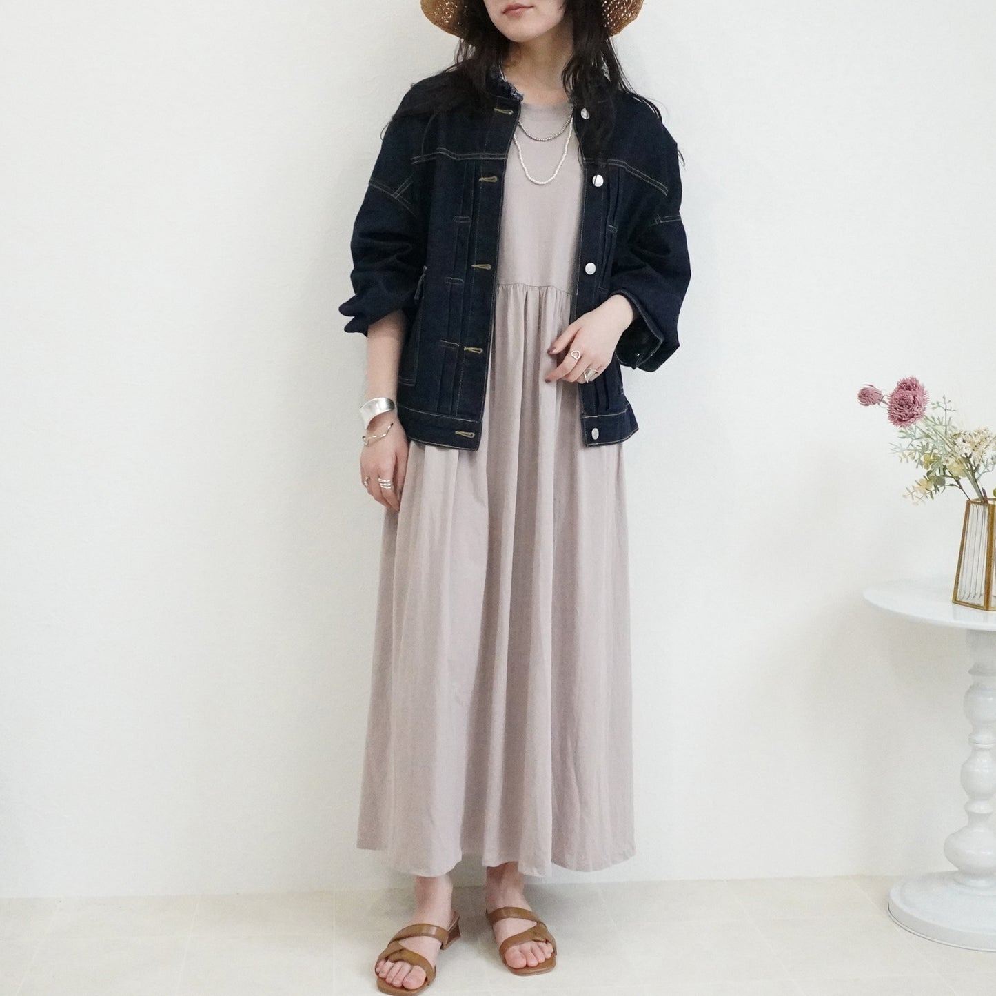 ノーカラーデニムジャケット【予約】