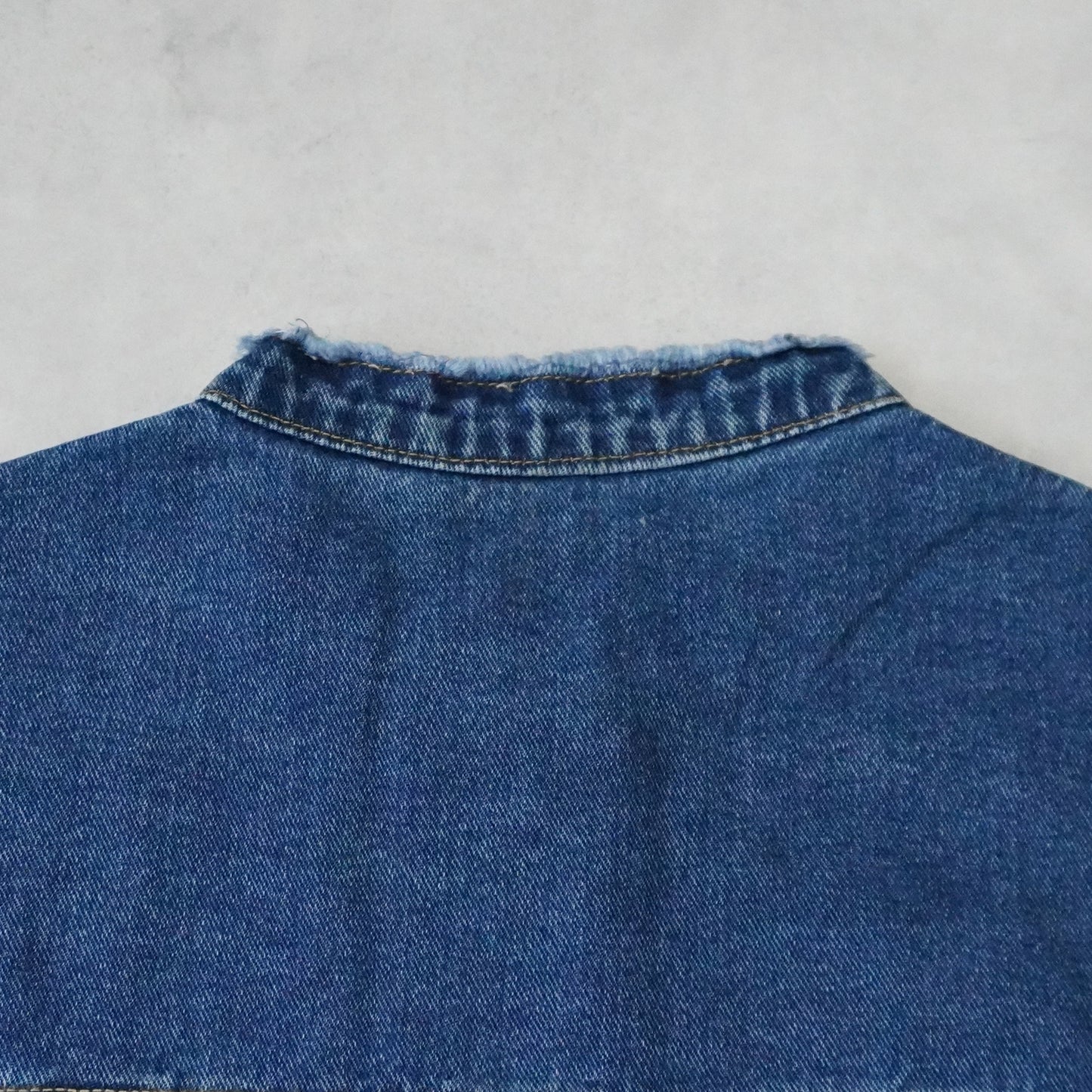 ノーカラーデニムジャケット【予約】