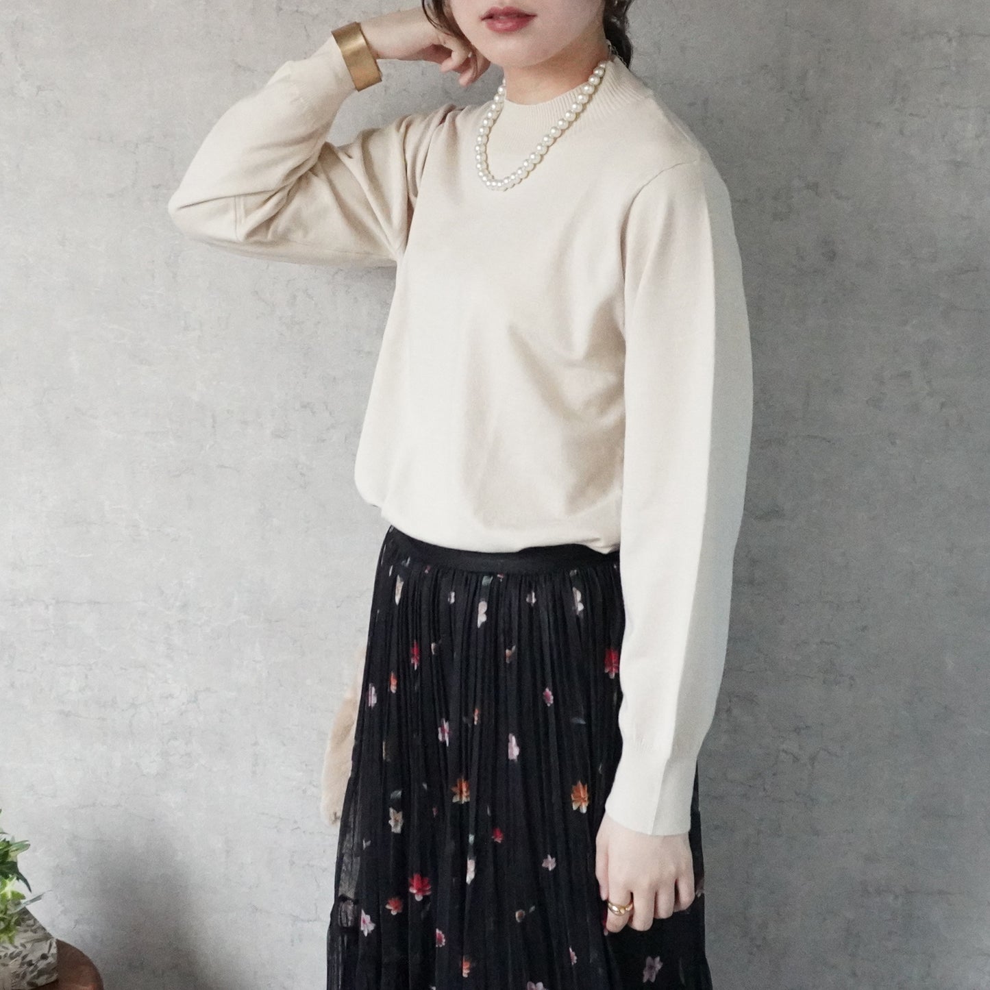 もちもちハイネックニットプルオーバー