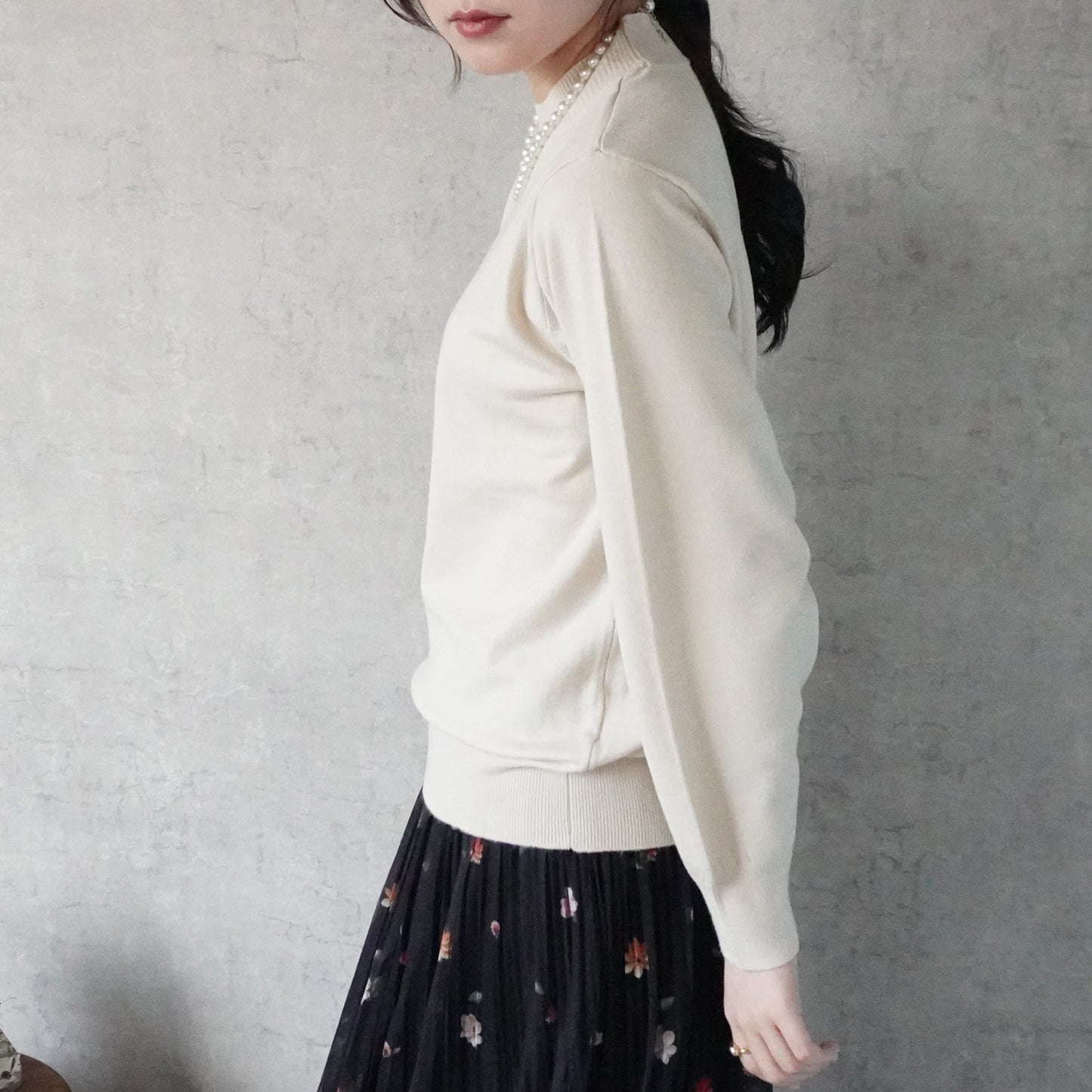 もちもちハイネックニットプルオーバー