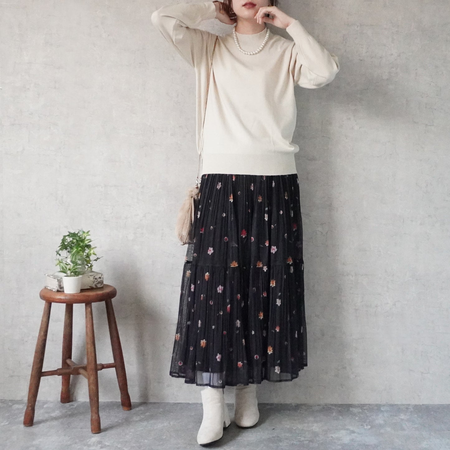 もちもちハイネックニットプルオーバー