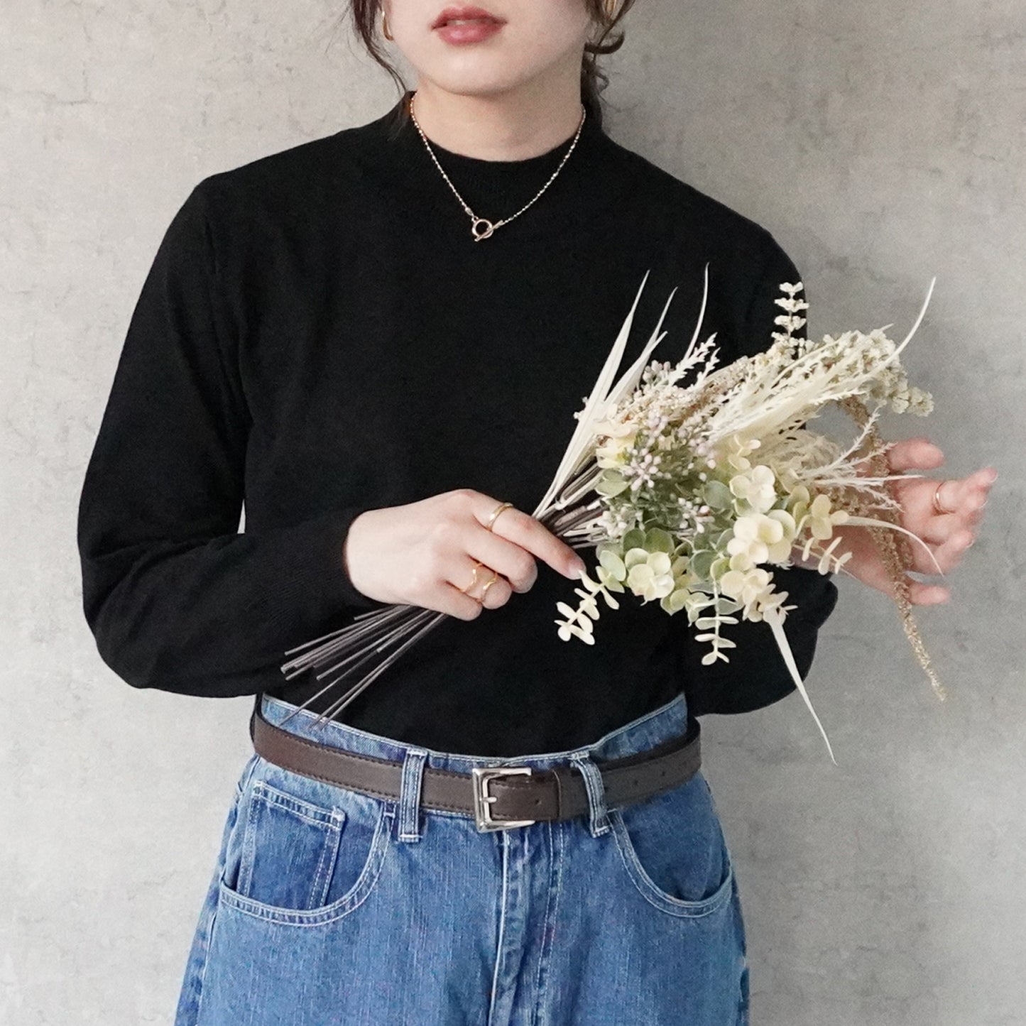 もちもちハイネックニットプルオーバー