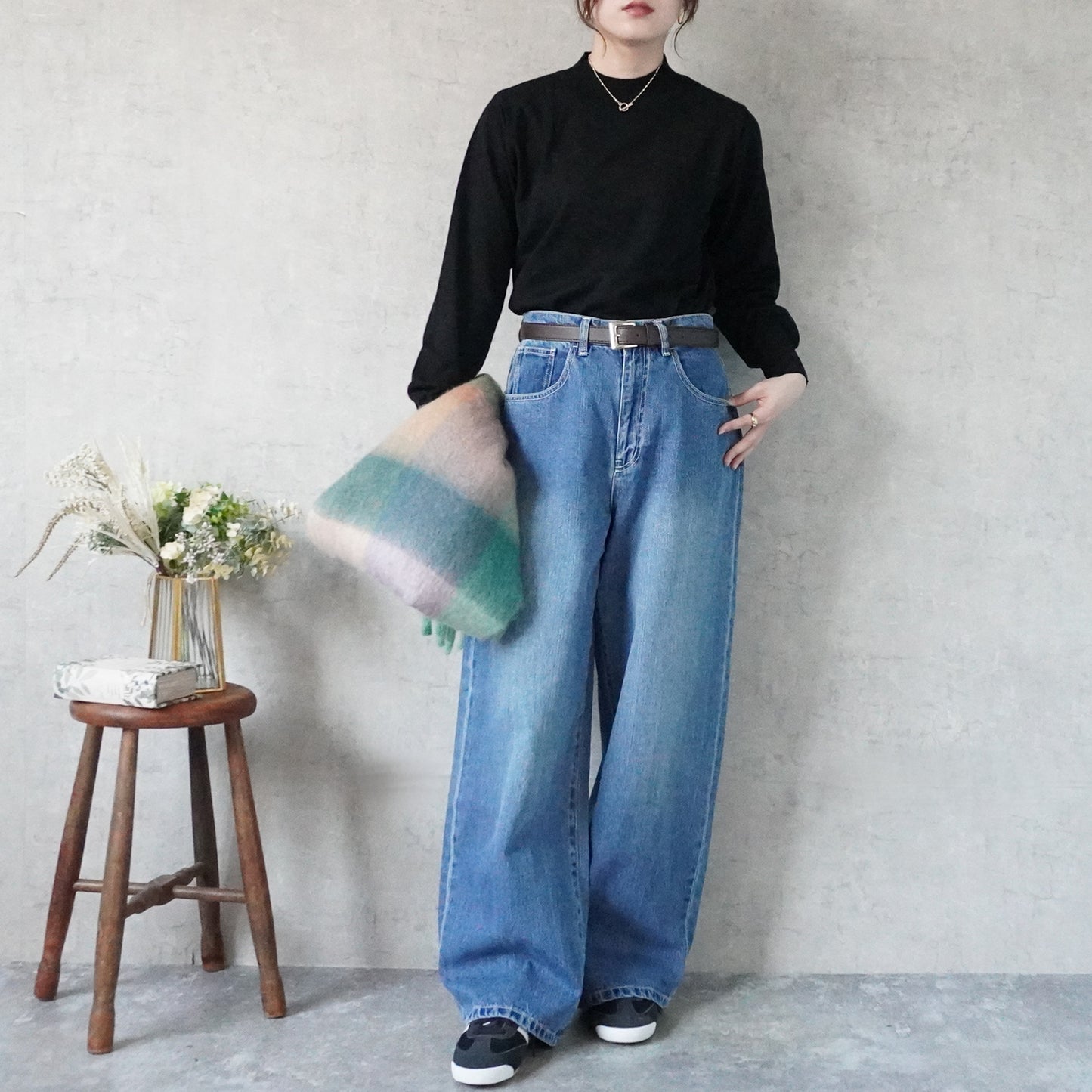 もちもちハイネックニットプルオーバー