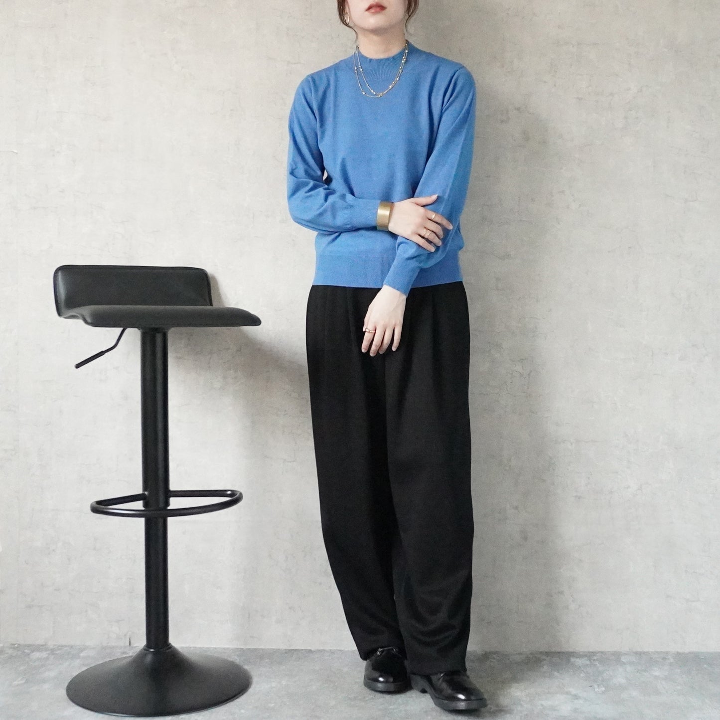 もちもちハイネックニットプルオーバー