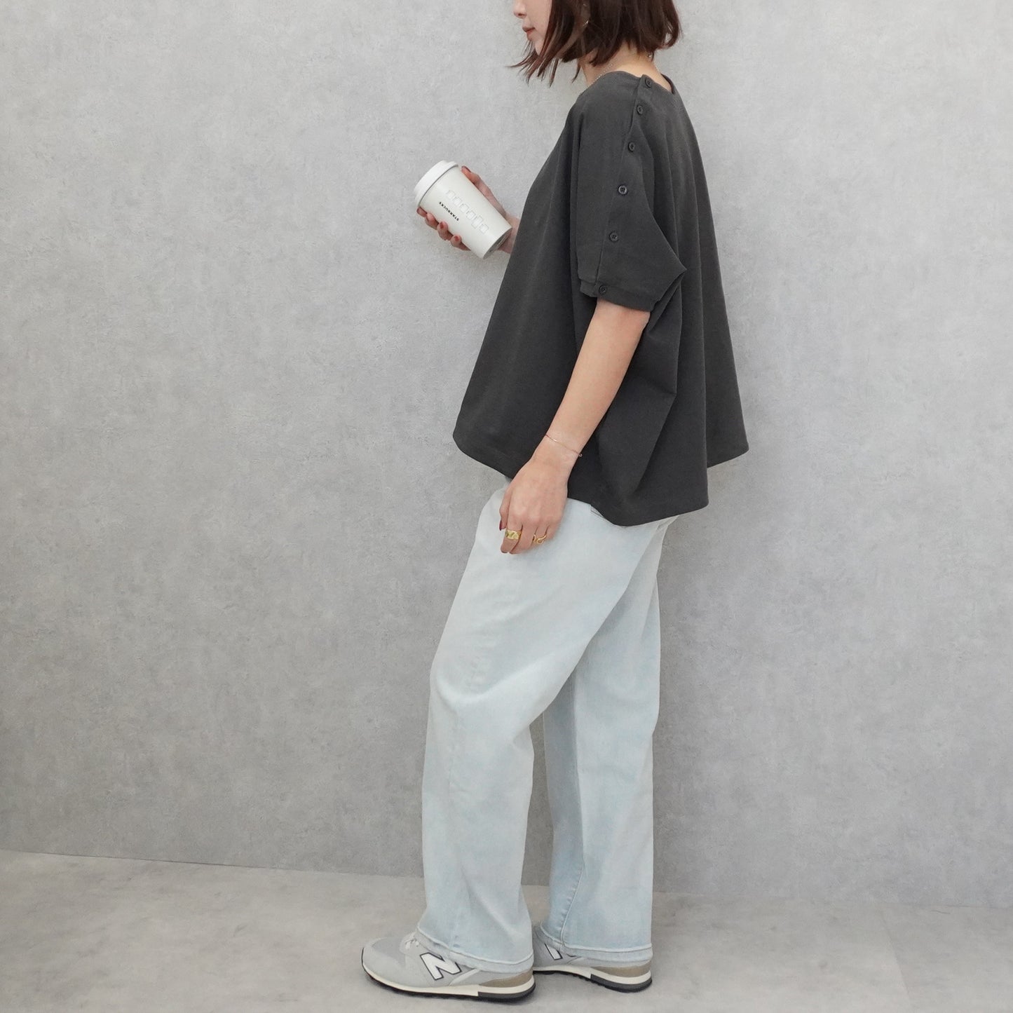 ヘビーウェイト肩ボタンプルオーバー