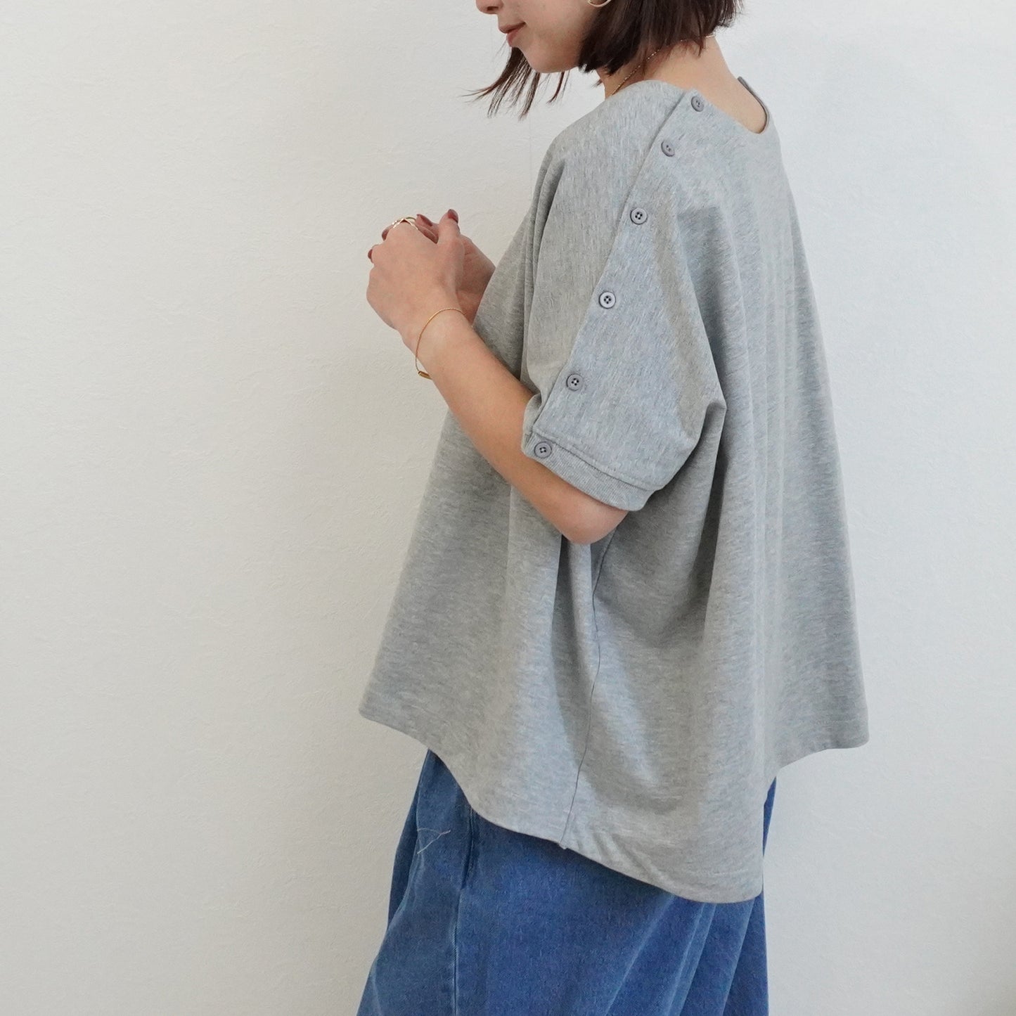 ヘビーウェイト肩ボタンプルオーバー