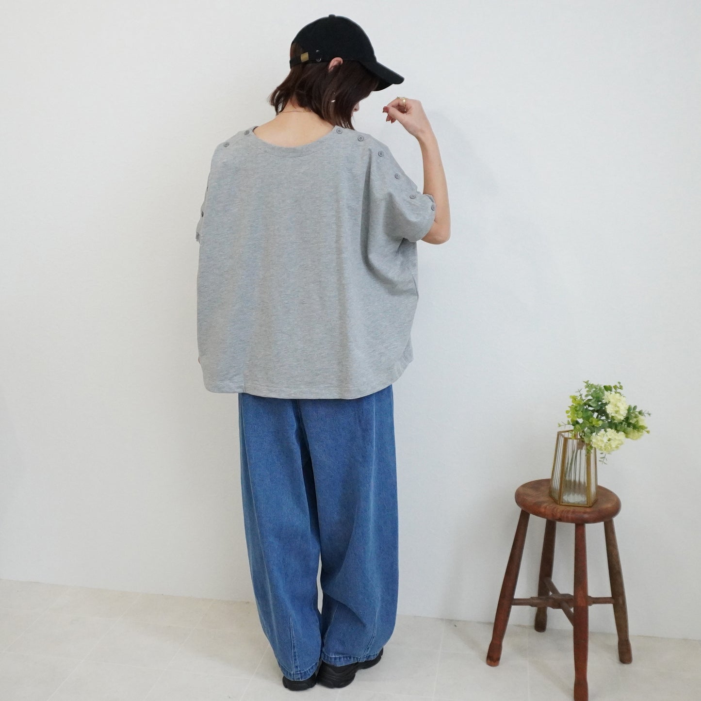 ヘビーウェイト肩ボタンプルオーバー