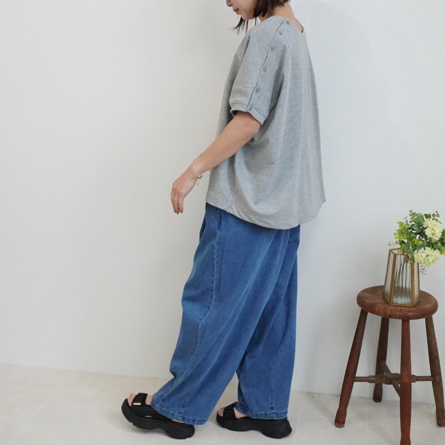 ヘビーウェイト肩ボタンプルオーバー