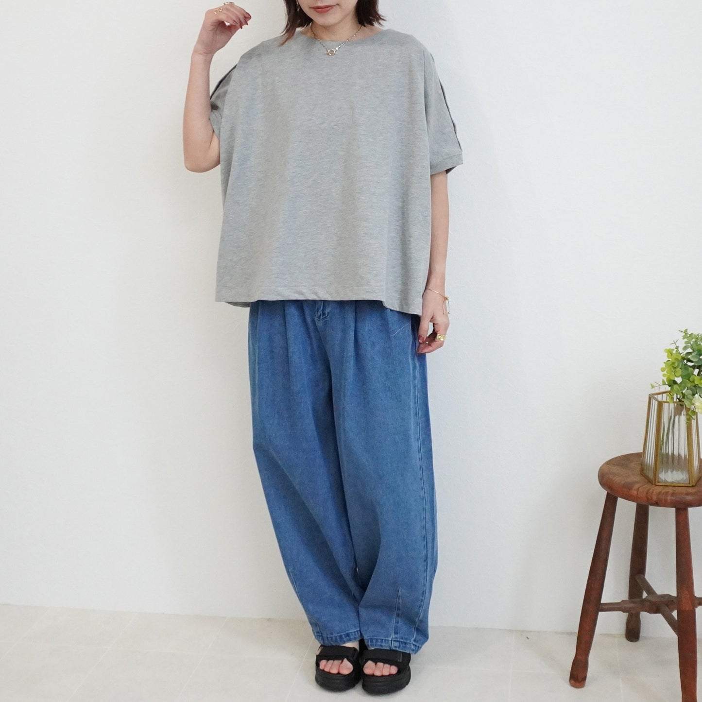 ヘビーウェイト肩ボタンプルオーバー