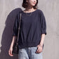 接触冷感タックスリーブドルマン裾シャーリングプルオーバーTシャツ