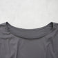 接触冷感タックスリーブドルマン裾シャーリングプルオーバーTシャツ