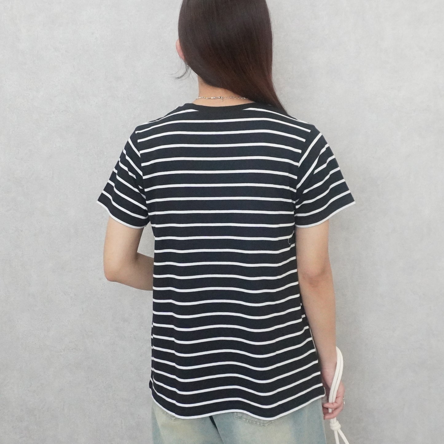 天竺Aライン先染めボーダーTシャツ