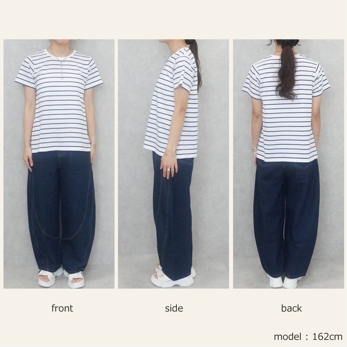 天竺Aライン先染めボーダーTシャツ