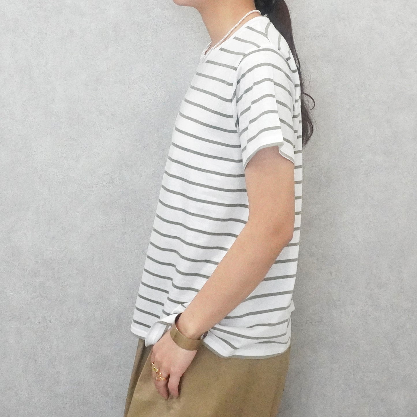 天竺Aライン先染めボーダーTシャツ